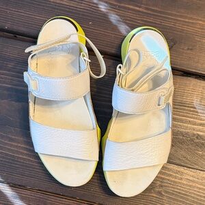 Sorel White and Yellow Women's Sandals